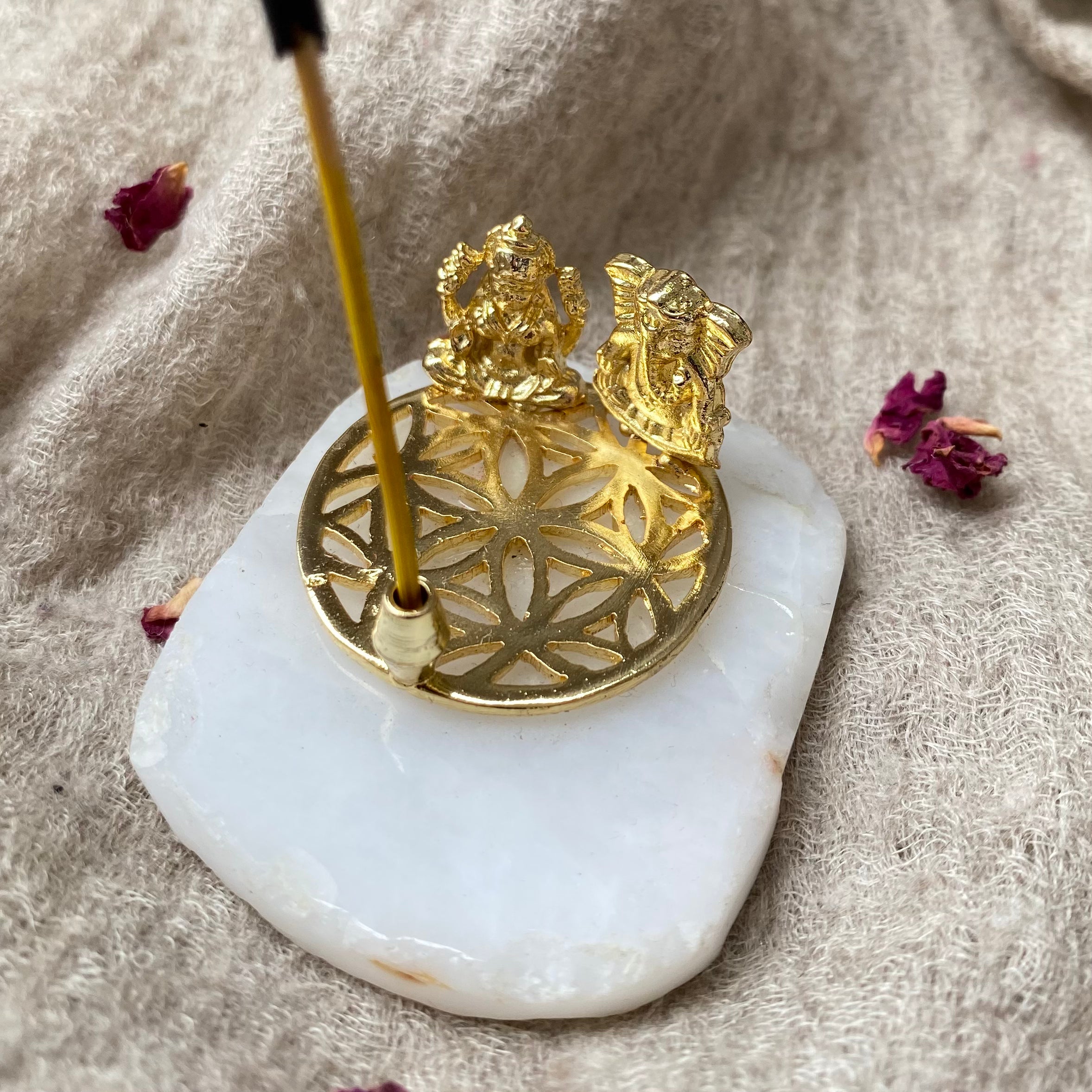 Ganesha Lakshmi Marble Incense Stand