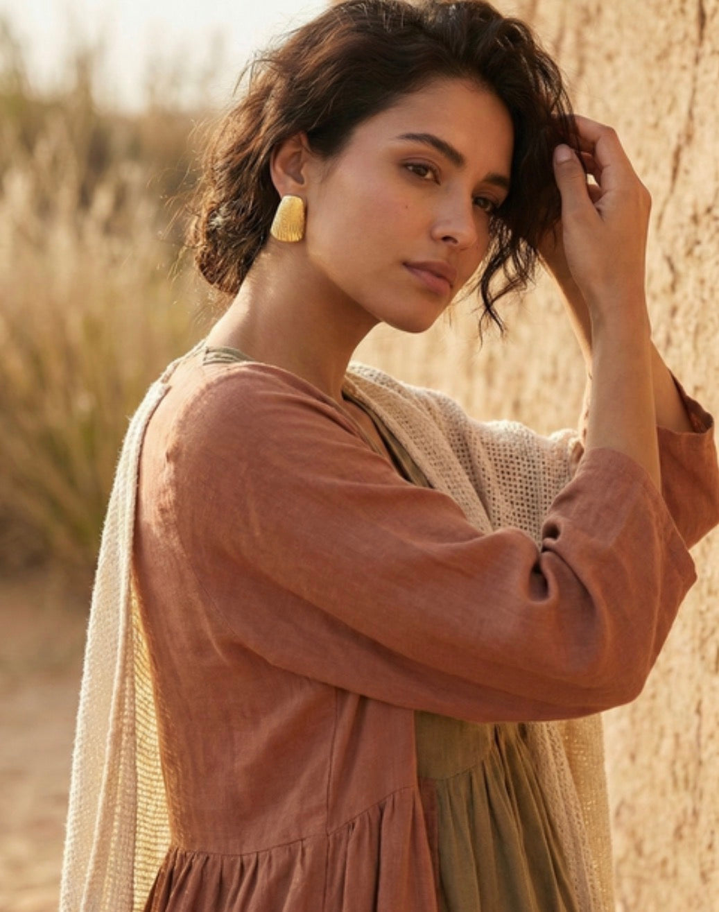 Shell Textured Gold Studs