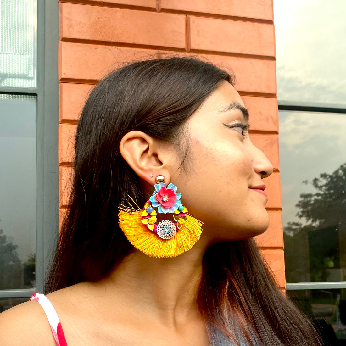 Forget-Me-Not Tassel Earrings