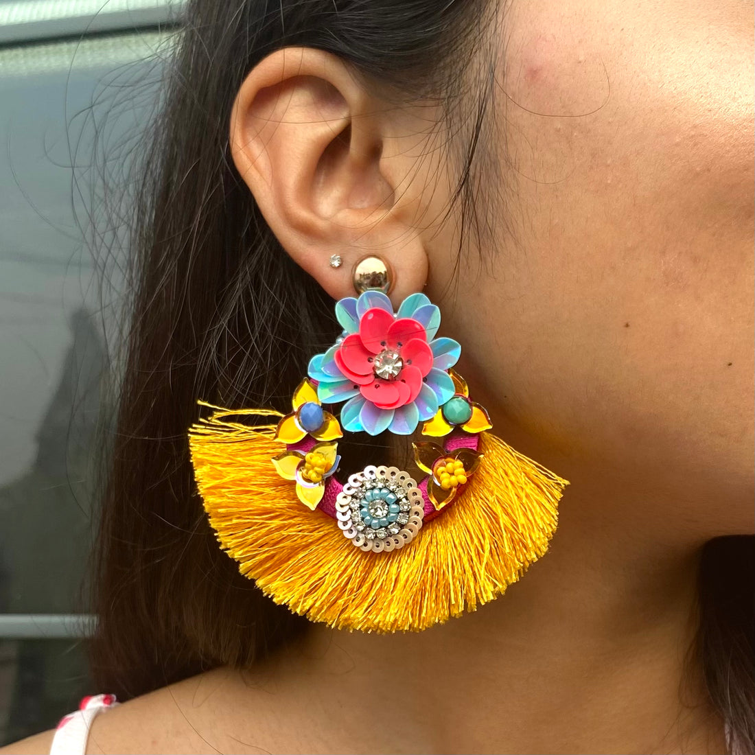 Forget-Me-Not Tassel Earrings