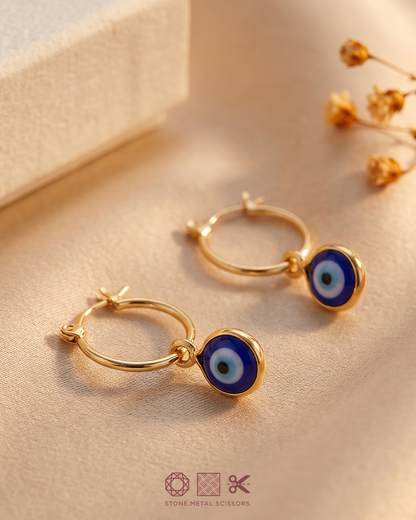 Evil eye drop earrings