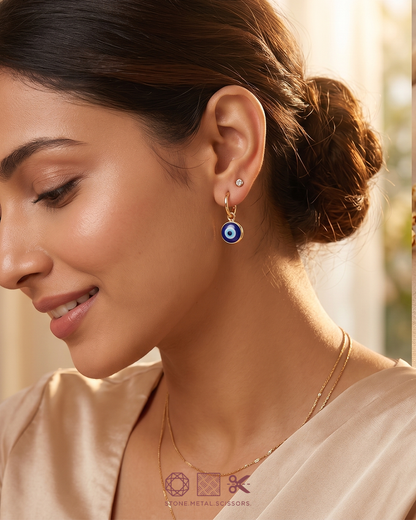 Evil eye drop earrings