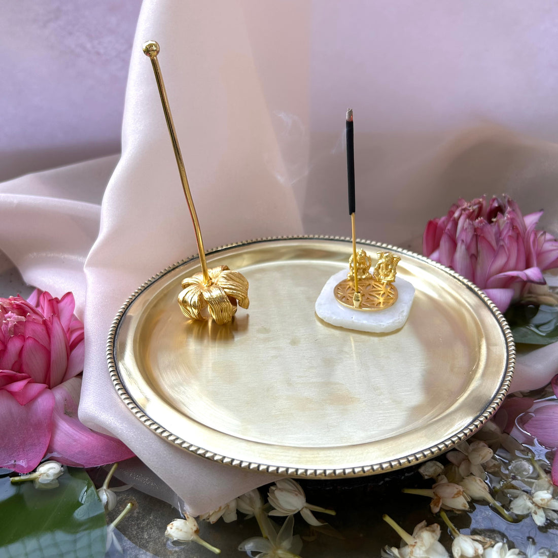 Thali, Santulan Bell and Incense Stand Combo